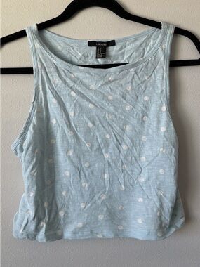 Forever 21 Light Blue Polka Dot Tank Top